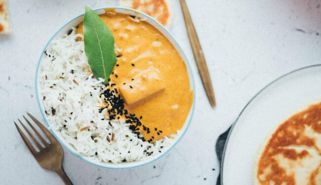 vegan butter chicken with naan bread recipe