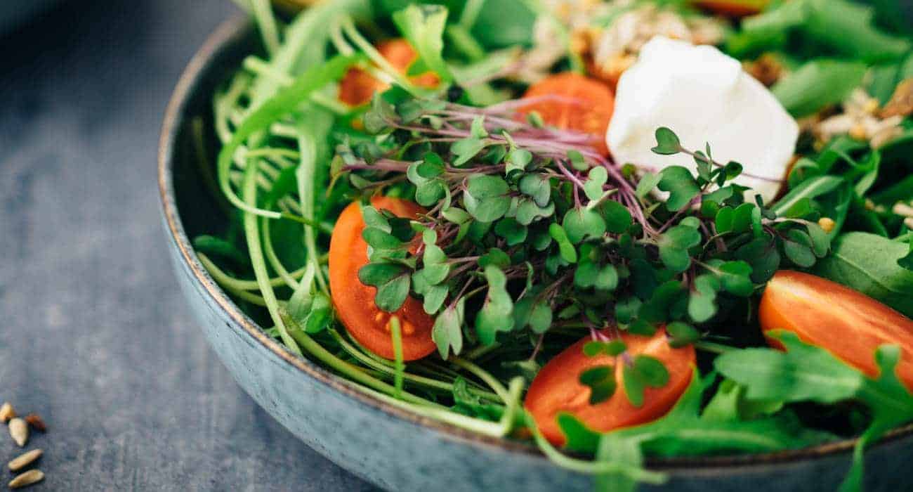 favorite healthy salad with sprouts and seeds (15 minutes)