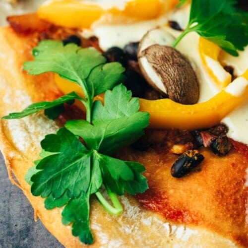 Tex Mex pizza with vegan mayo recipe