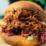 easy vegan jackfruit burger with cole slaw recipe