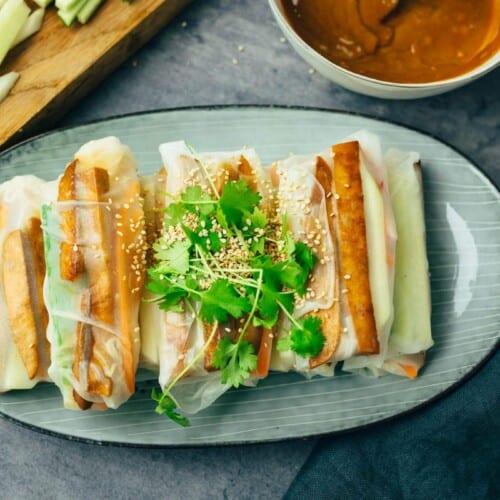 vegan spring rolls with marinated tofu recipe