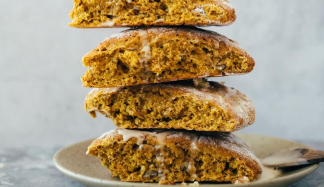 Pumpkin scones with frosting (35 minutes) vegan recipe