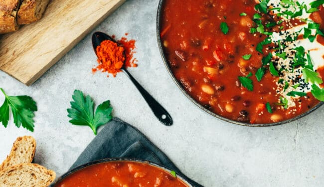 vegan 3 beans chili (30 minutes) recipe