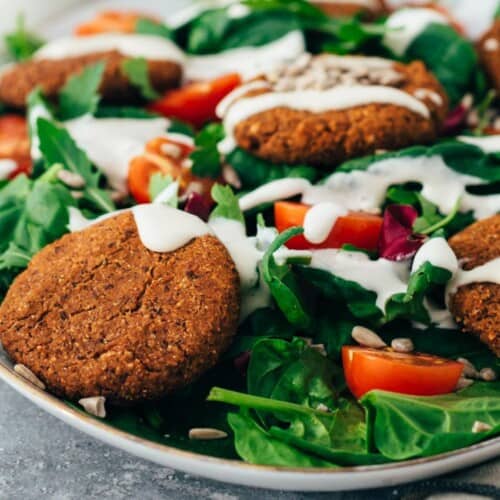 Falafel patties with black beans and quinoa (gf)