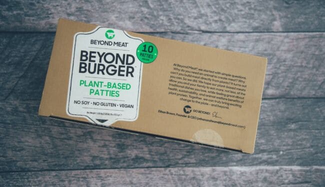 Packaging and design of the Beyond Meat Burger (pack of 10)
