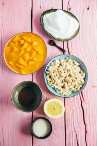 Die Zutaten für das leckere vegane Mango Eis