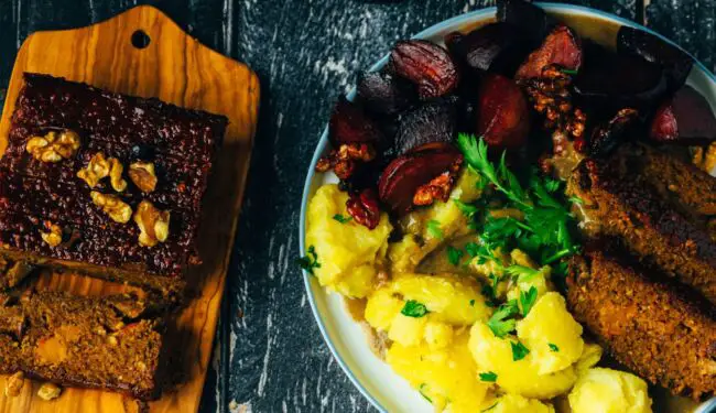 Festive vegan nut roast with glaze