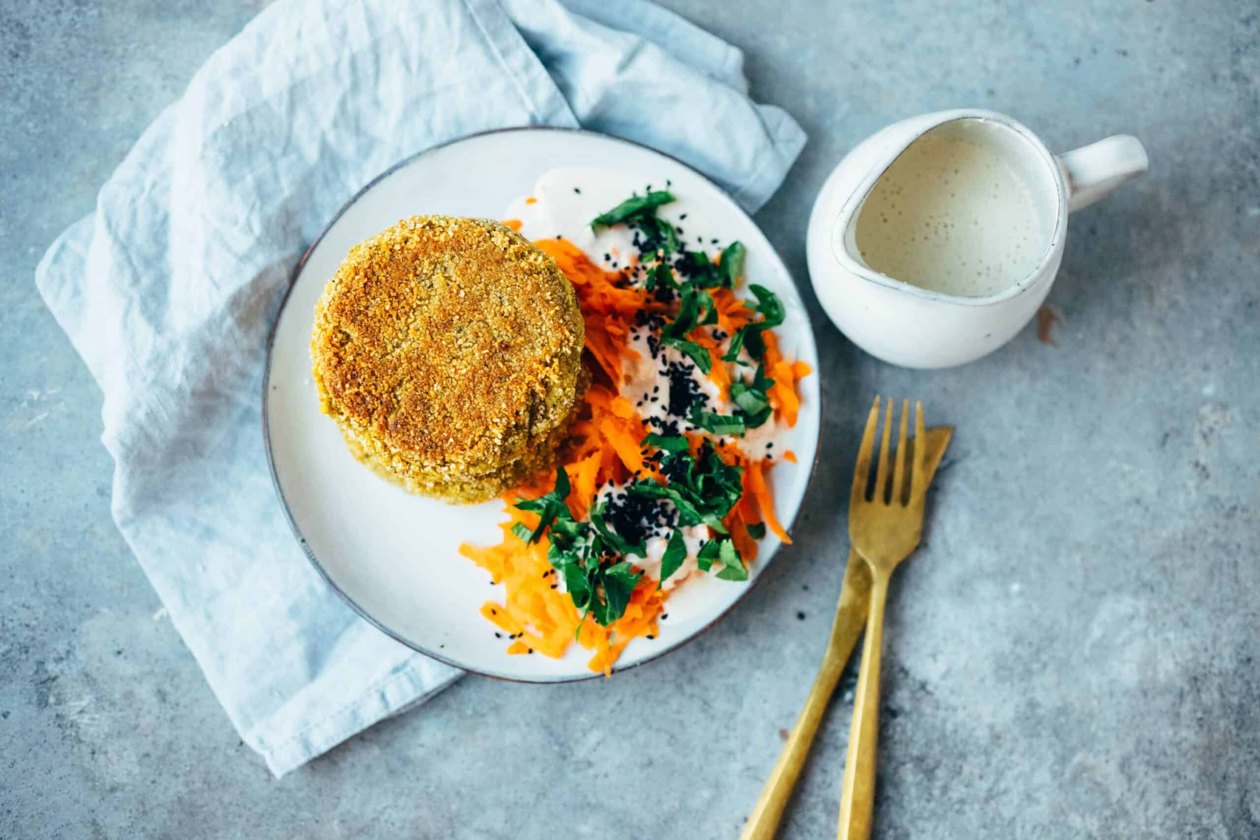 Chickpea pancakes with zucchini (vegan & lactose-free)