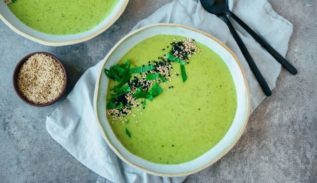 Wild garlic potato soup