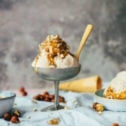 Creamy vegan hazelnut ice cream (with and without ice cream maker)