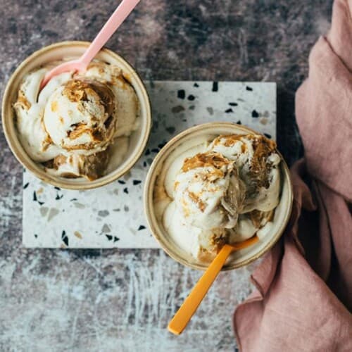 Salted Caramel ice cream (with and without ice cream maker)