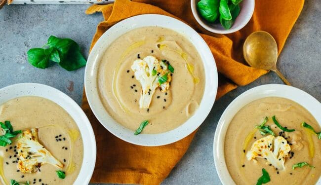 Cauliflower soup (vegan + gluten-free)