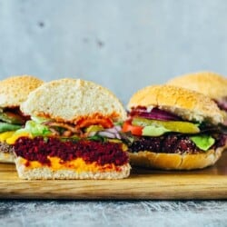 Protein burger with beetroot