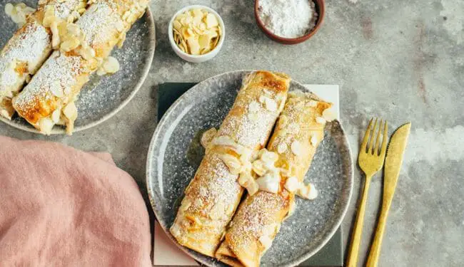 Vegan pancakes au gratin