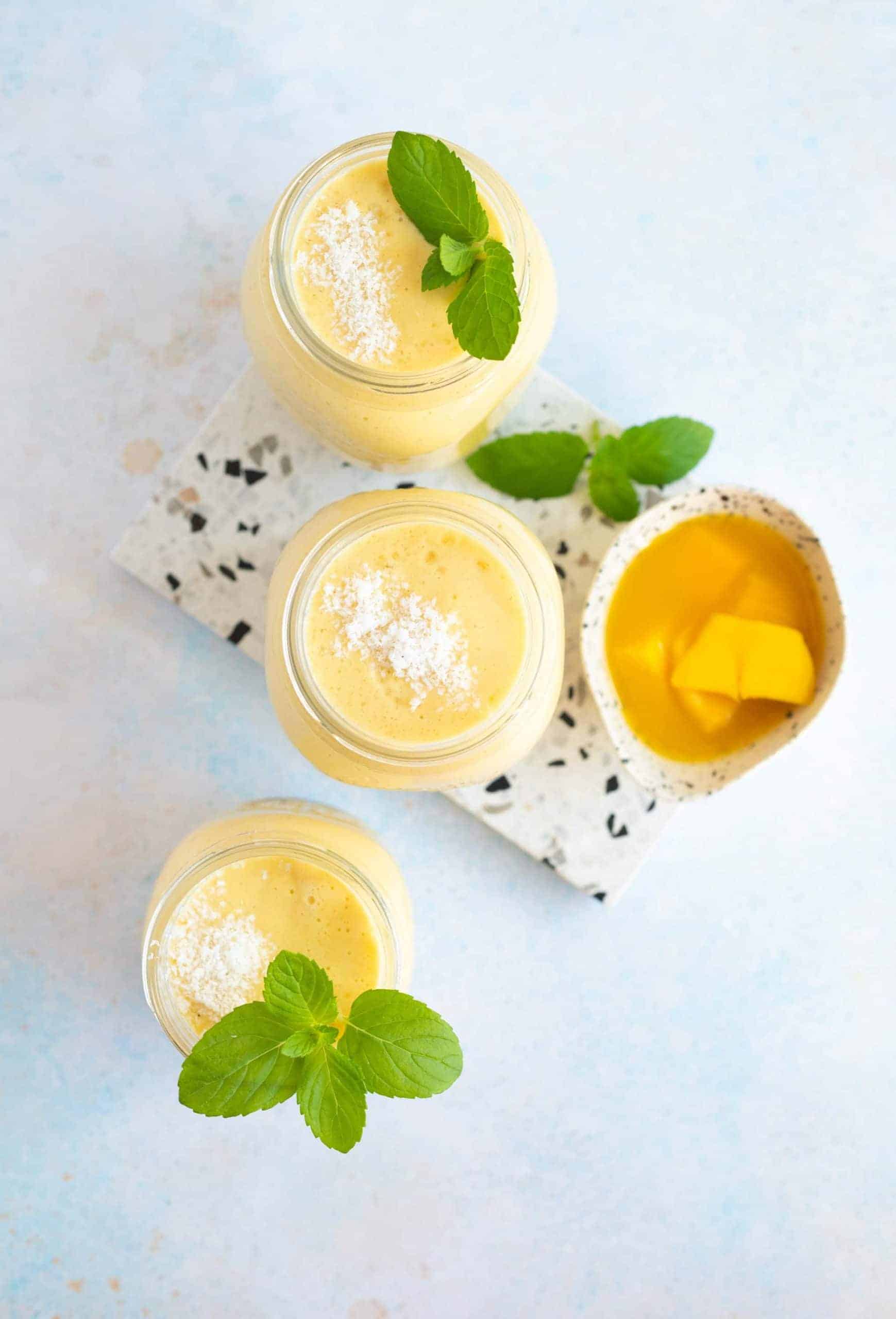 Vegan Mango Lassi - Simple, Thick & Creamy • Tasty Thrifty Timely