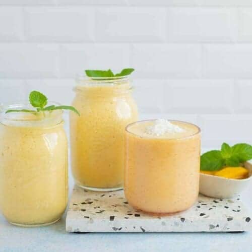 Vegan Mango Lassi - Simple, Thick & Creamy • Tasty Thrifty Timely