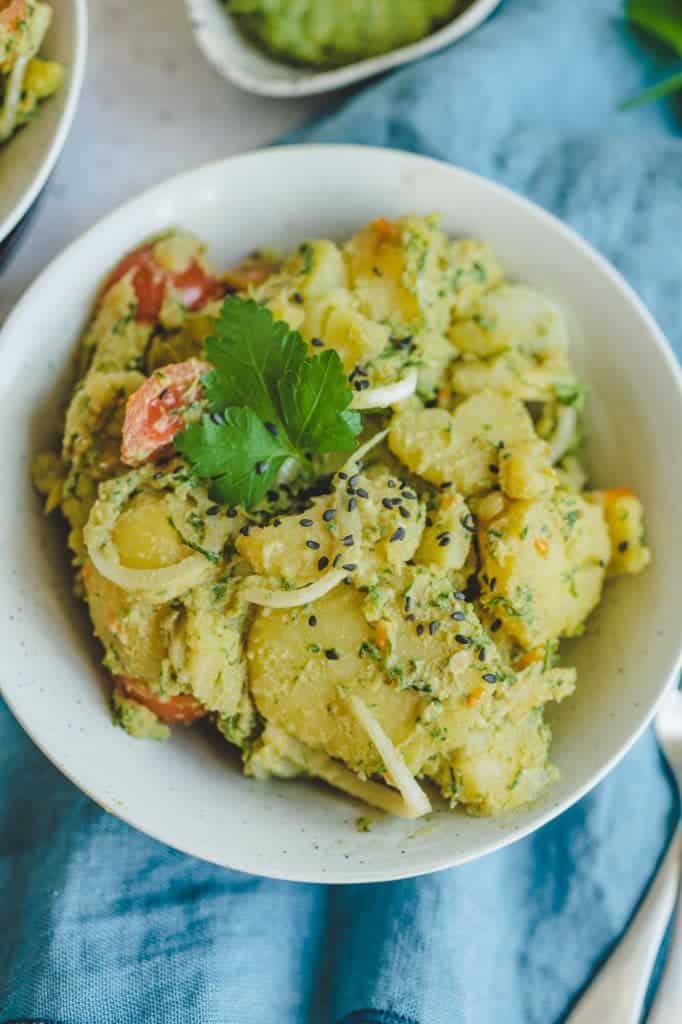 Potato salad with wild garlic pesto