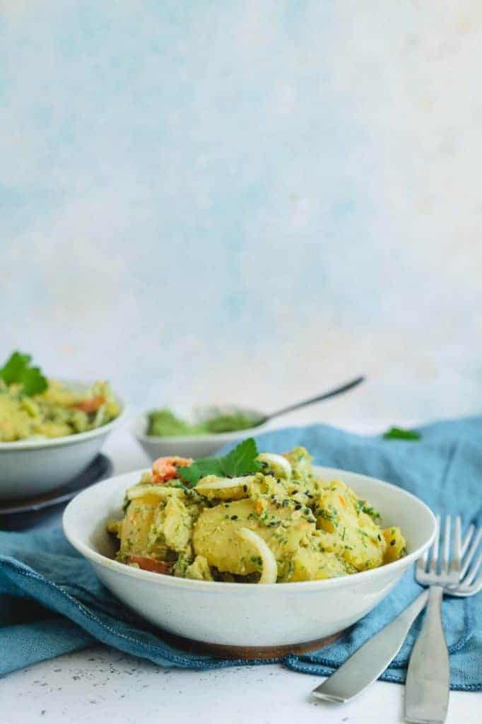 Potato salad with wild garlic pesto