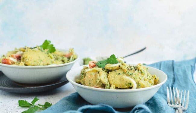 Potato salad with wild garlic pesto