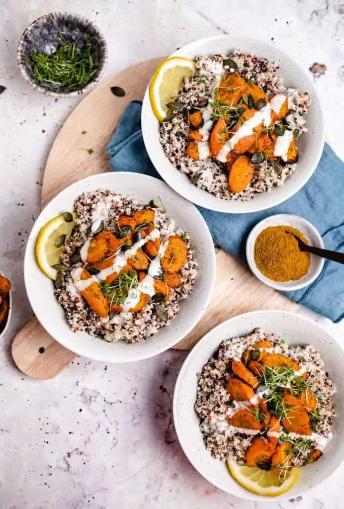 Quinoa salad with creamy dressing