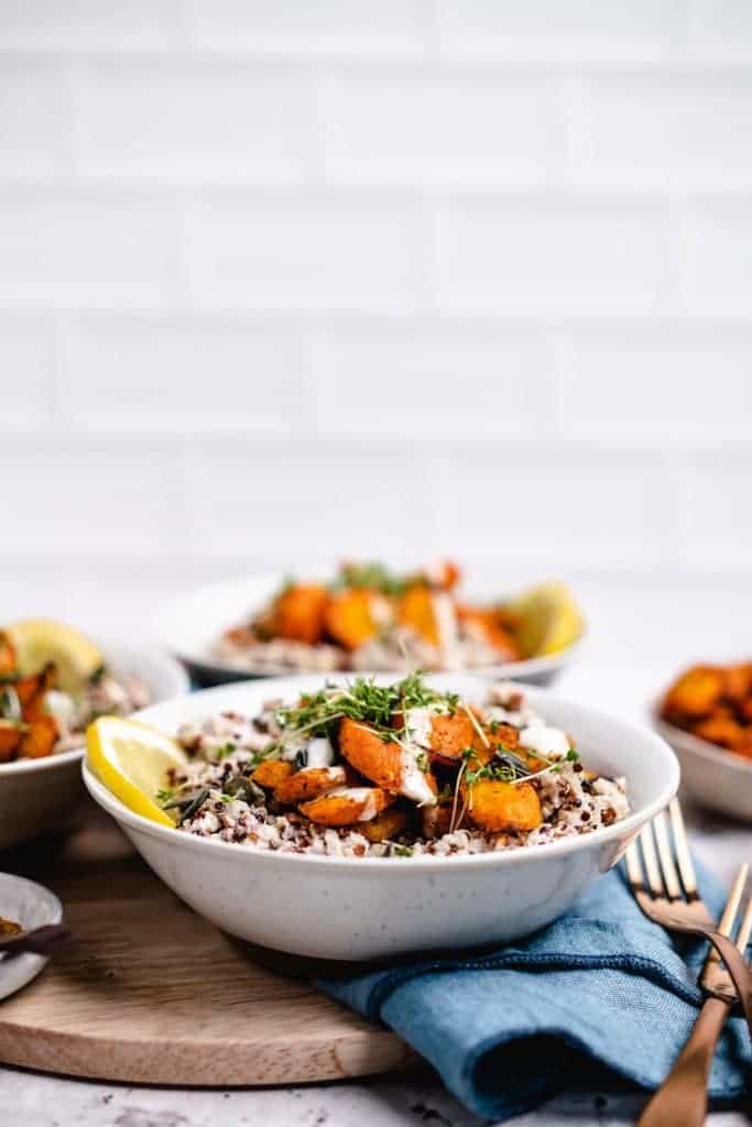 Quinoa salad with creamy dressing