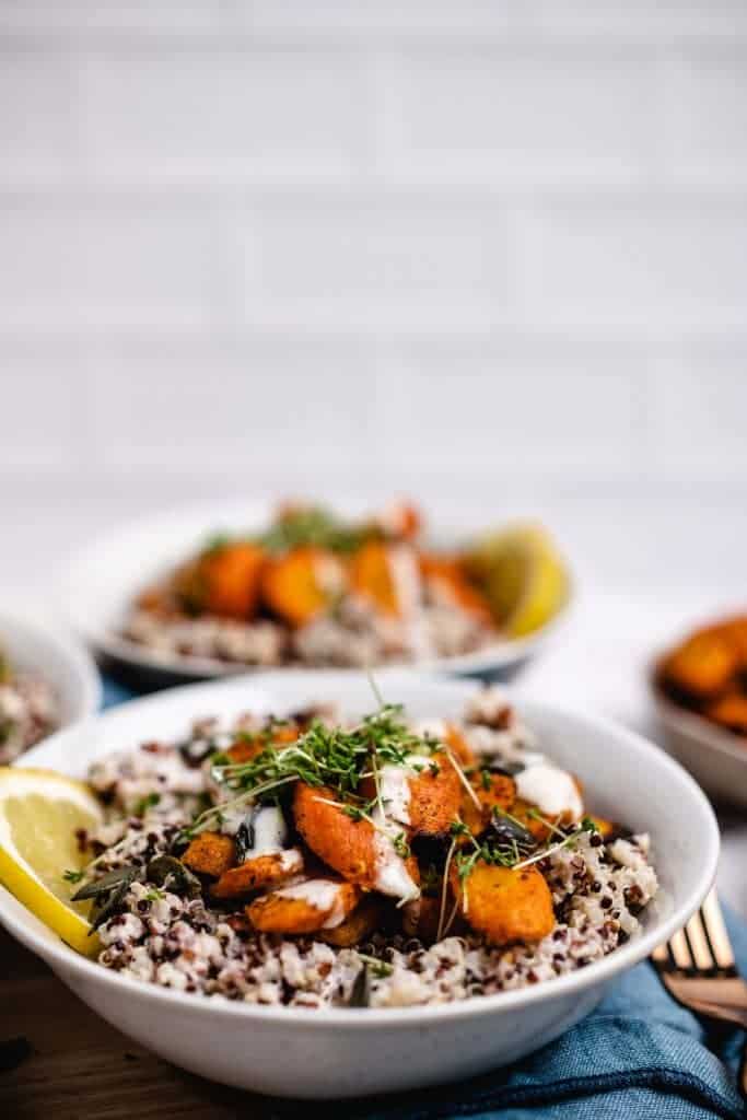 Quinoa salad with creamy dressing