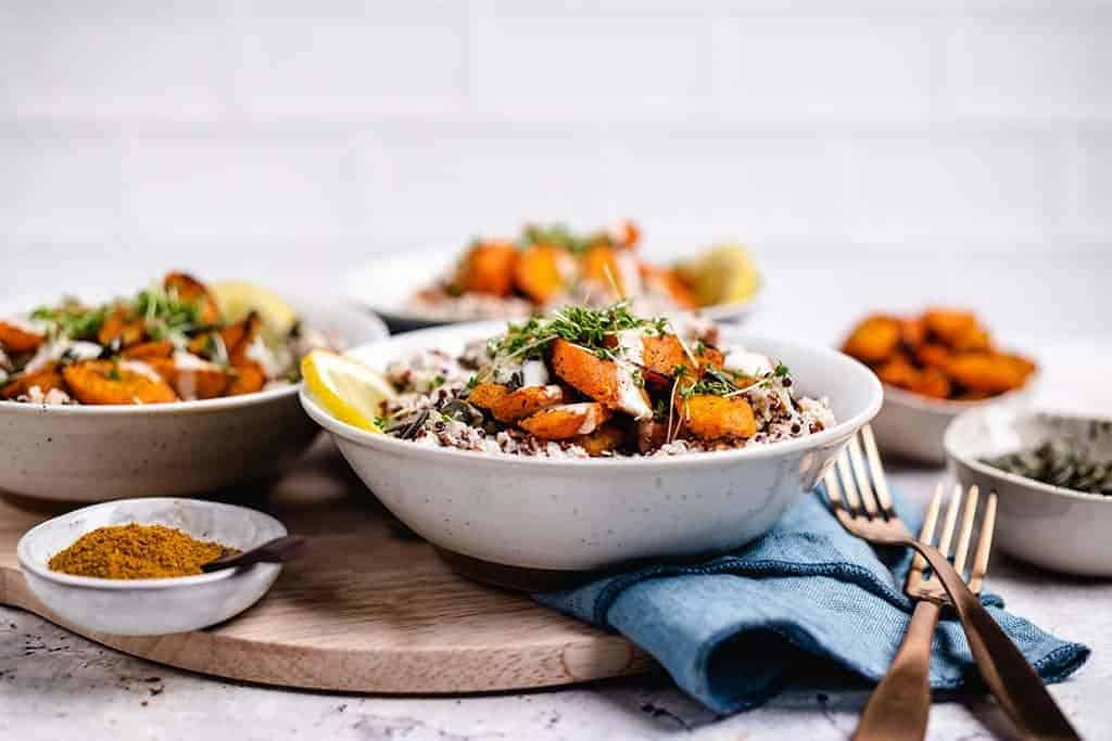Quinoa salad with creamy dressing