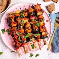 Tofu vegetable skewers (grilled)