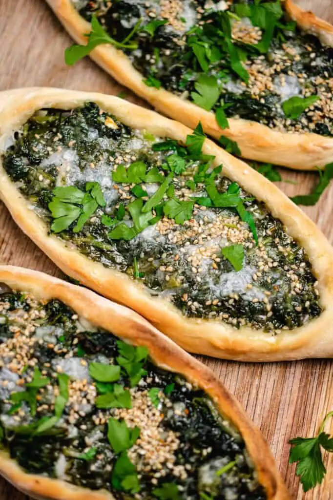 Pide with spinach and feta (vegan & gluten-free)