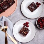 Vegan chocolate cherry brownie (gluten-free, oil-free)