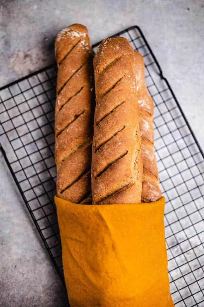 Vegan wheat baguette