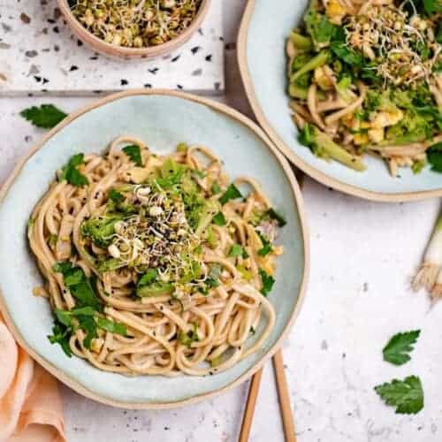 Asian noodles with hoisin sauce