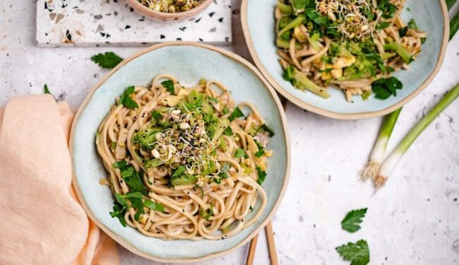 Asian noodles with hoisin sauce