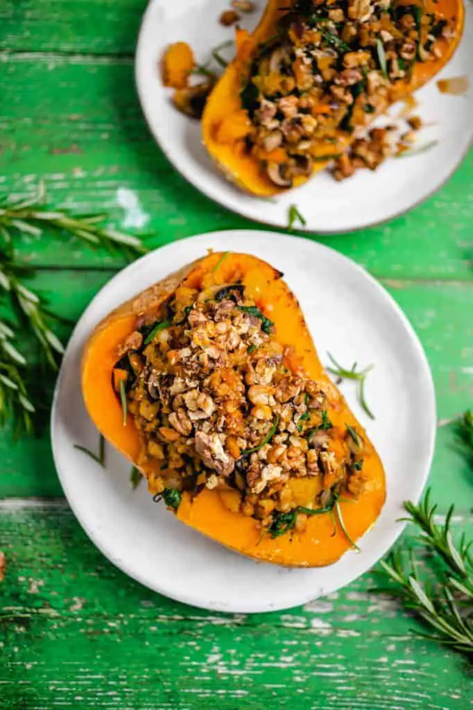 Stuffed butternut squash (vegan & gluten free) recipe