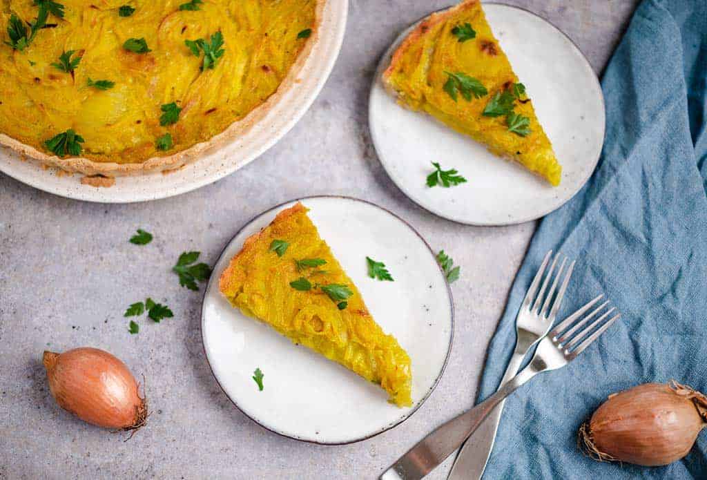 Onion quiche (vegan) recipe