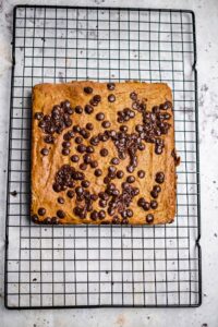 Die Kürbis Blondies nach dem Backen