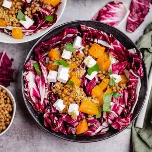 Pumpkin radicchio salad (vegan)