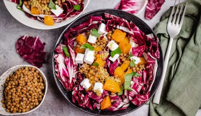 Pumpkin radicchio salad (vegan)