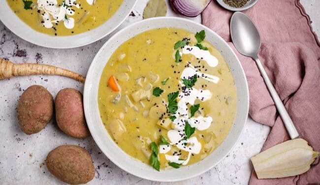 Root vegetable soup (30 minutes)
