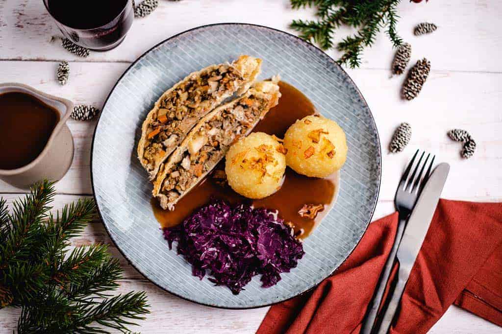 Vegan mushroom roast in puff pastry recipe