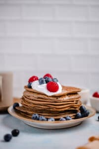 Buchweizen Pfannkuchen mit Schokosauce (v&gf)