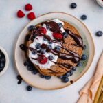 Buckwheat pancakes with chocolate sauce (v&gf)