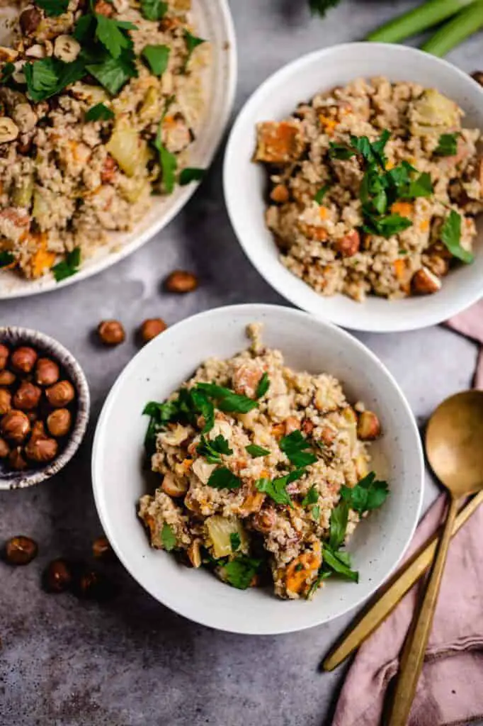 Quinoa salad with roasted hazelnuts and fennel (vegan &amp; gluten-free) recipe