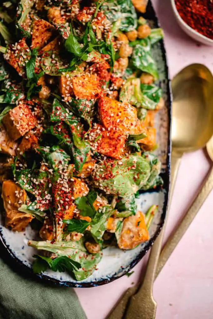 Sweet potato salad with harissa (vegan & gluten-free) recipe