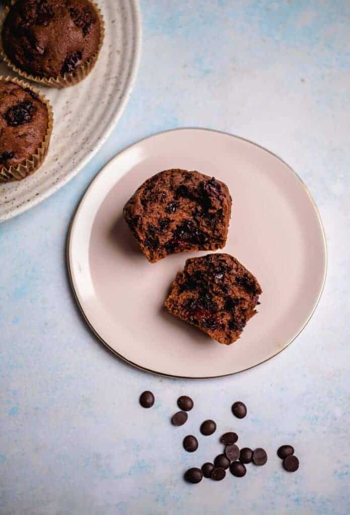 Chocolate cherry muffins