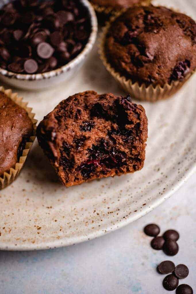 Chocolate cherry muffins