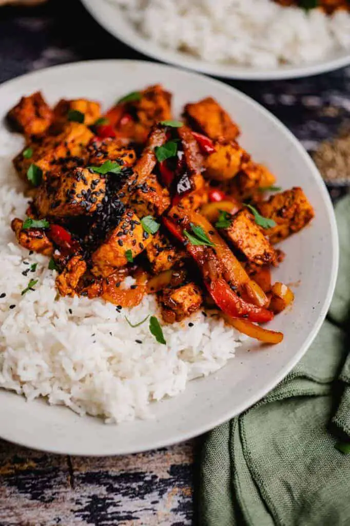 Indian pan with peppers and tofu (vegan &amp; gluten-free) recipe