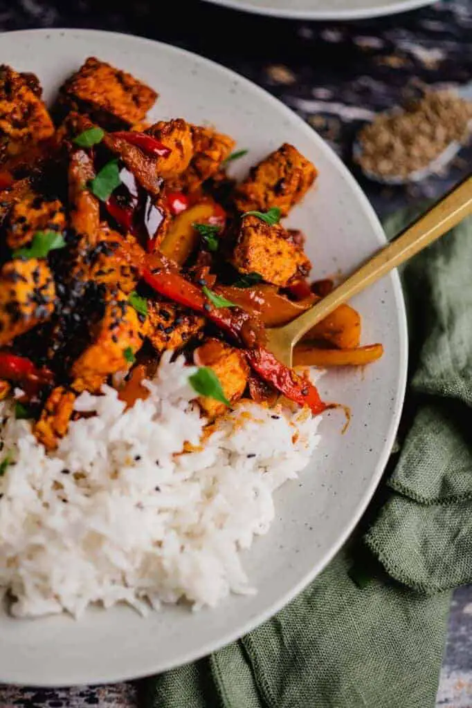 Indian pan with peppers and tofu (vegan &amp; gluten-free) recipe