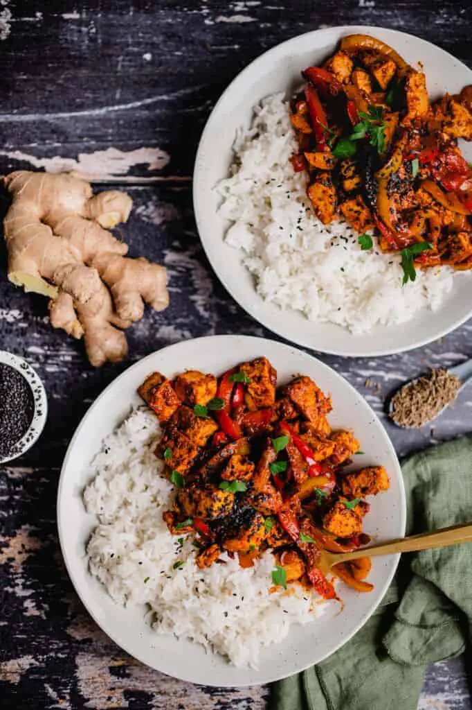 Indian pan with peppers and tofu (vegan & gluten-free) recipe