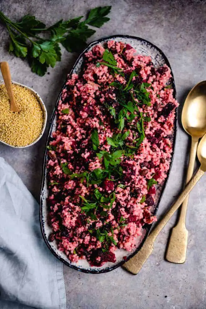 vegan beet millet salad recipe